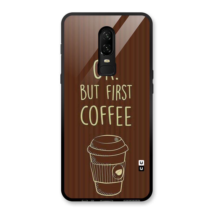 Coffee Stripes Glass Back Case for OnePlus 6
