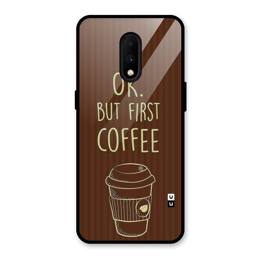 Coffee Stripes Glass Back Case for OnePlus 7