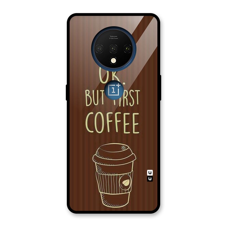 Coffee Stripes Glass Back Case for OnePlus 7T