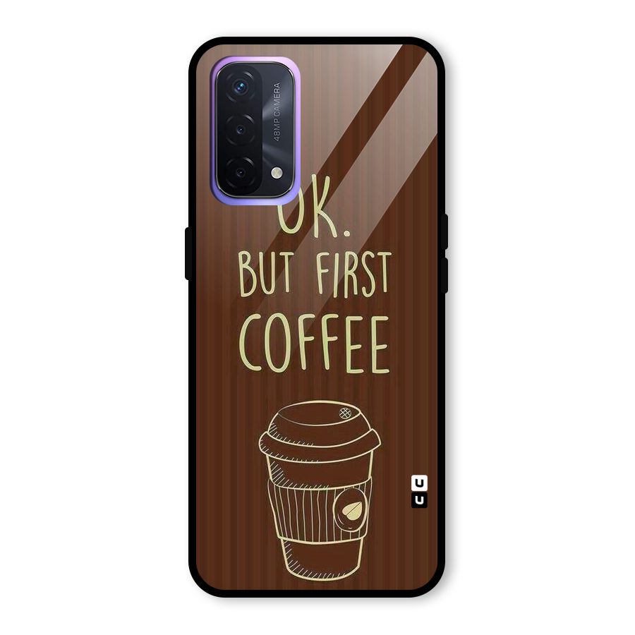 Coffee Stripes Glass Back Case for Oppo A74 5G