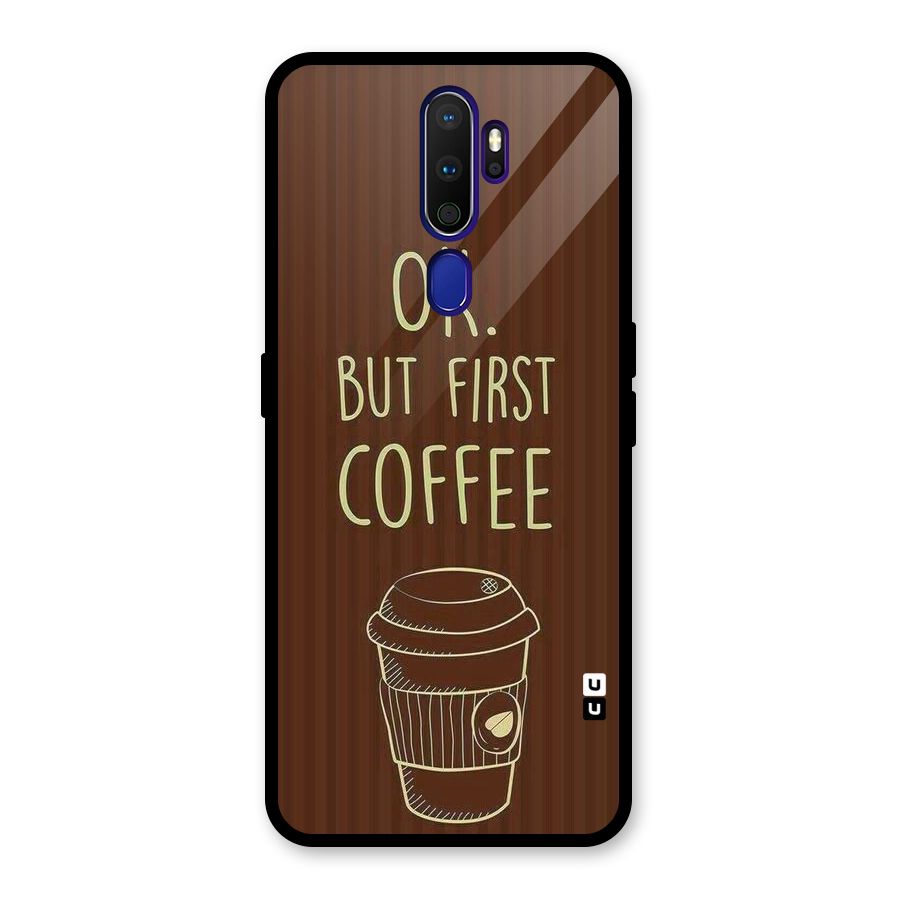 Coffee Stripes Glass Back Case for Oppo A9 (2020)