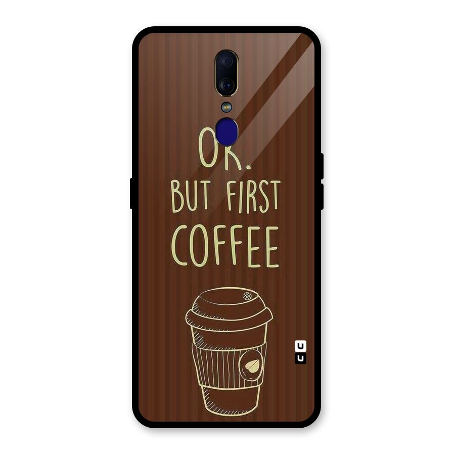 Coffee Stripes Glass Back Case for Oppo F11