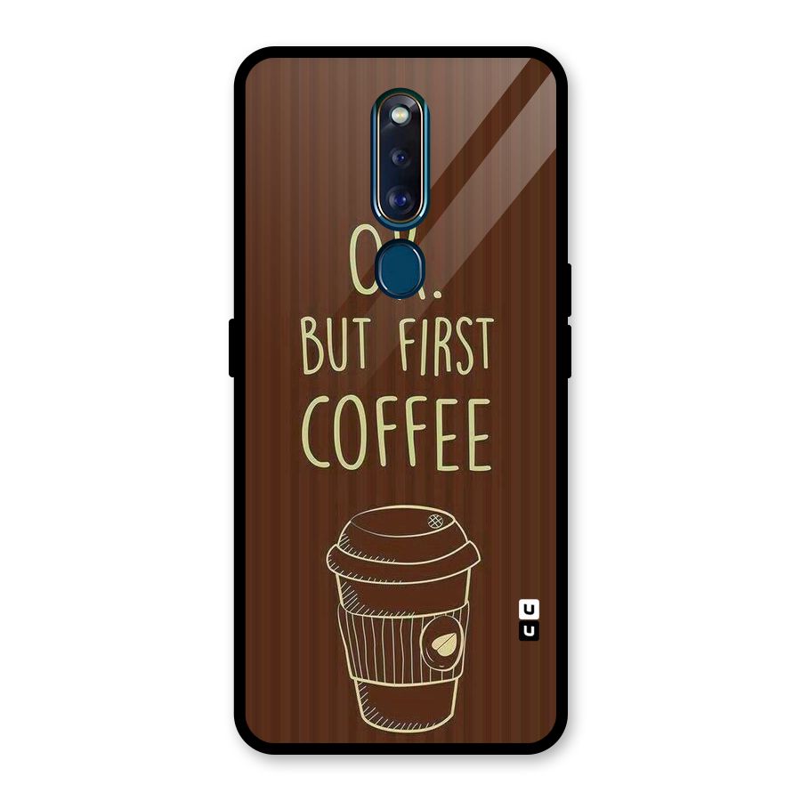 Coffee Stripes Glass Back Case for Oppo F11 Pro