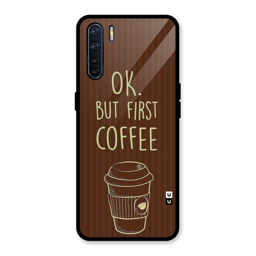 Coffee Stripes Glass Back Case for Oppo F15