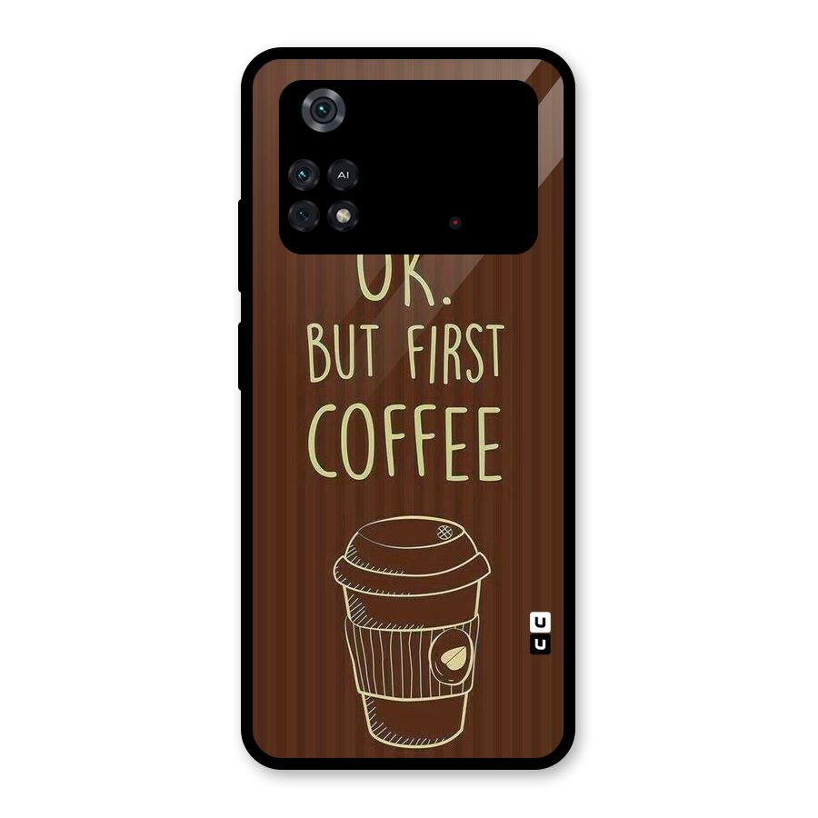Coffee Stripes Glass Back Case for Poco M4 Pro 4G