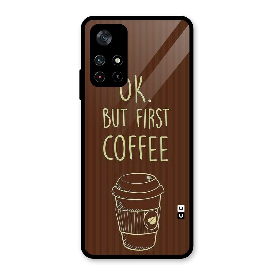 Coffee Stripes Glass Back Case for Poco M4 Pro 5G