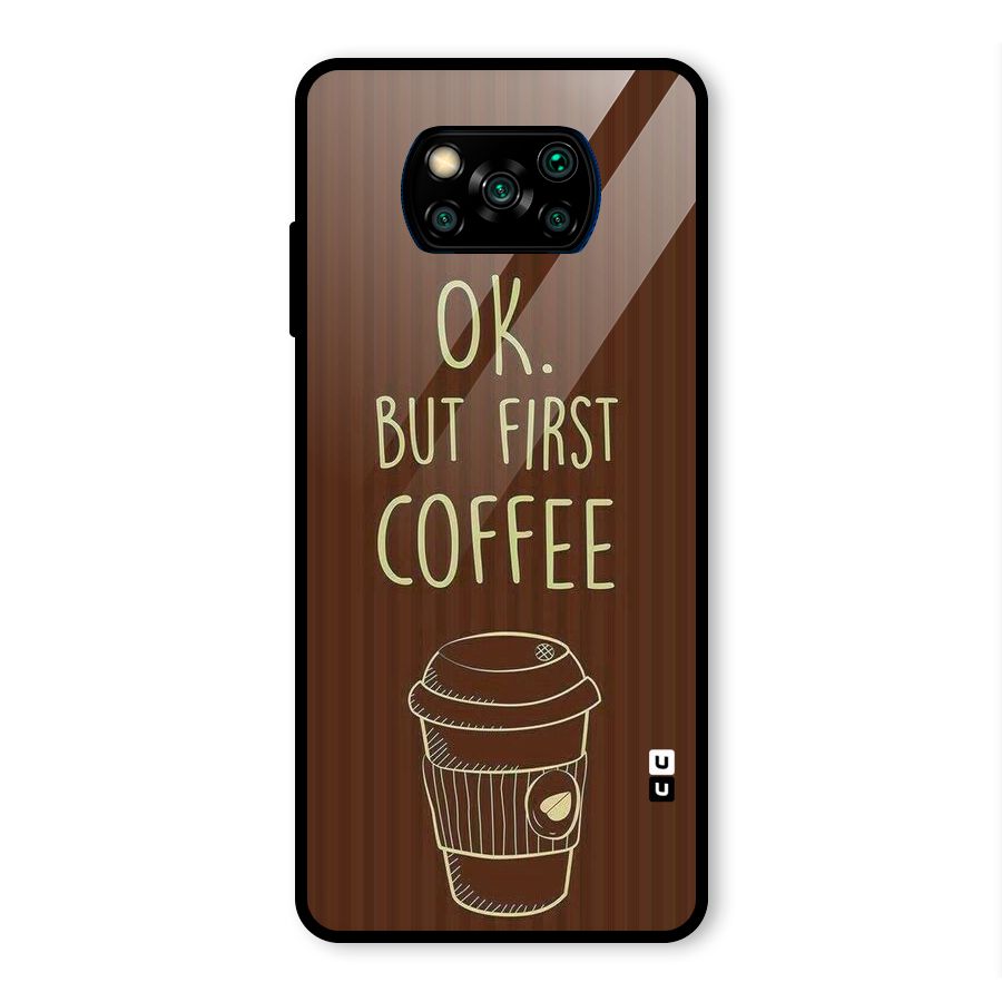 Coffee Stripes Glass Back Case for Poco X3 Pro