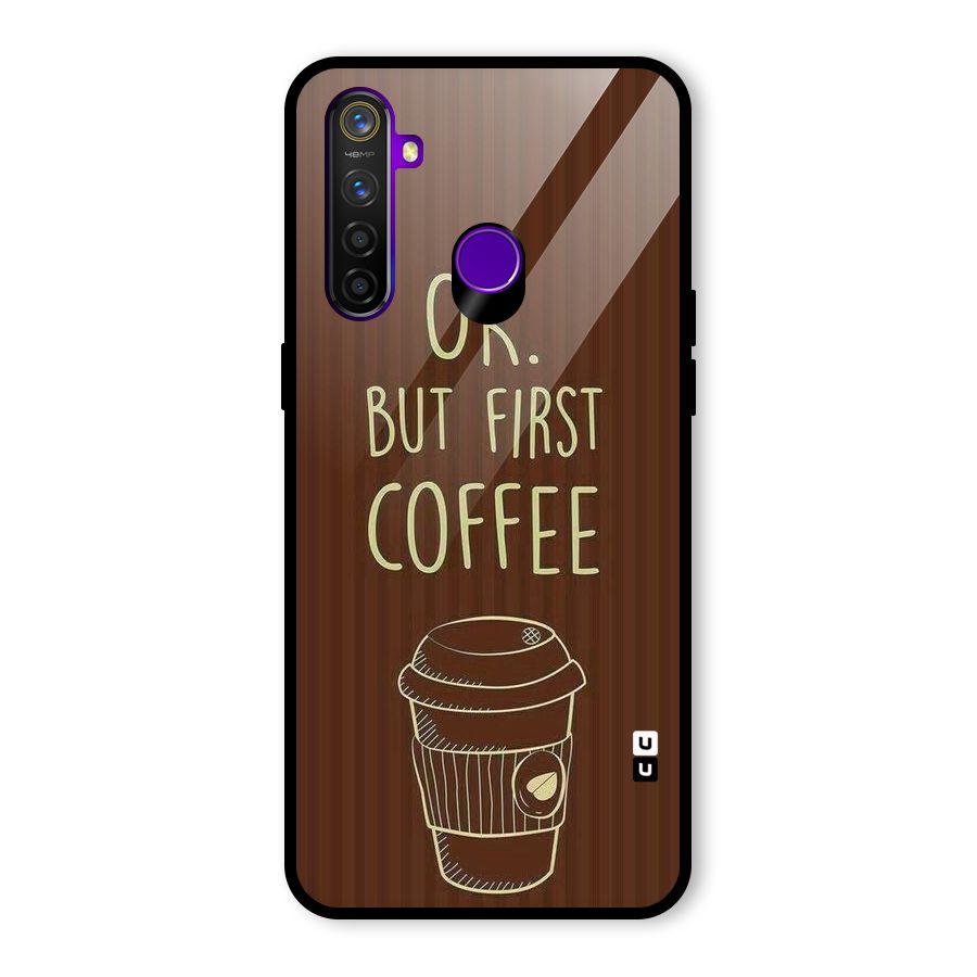 Coffee Stripes Glass Back Case for Realme 5 Pro