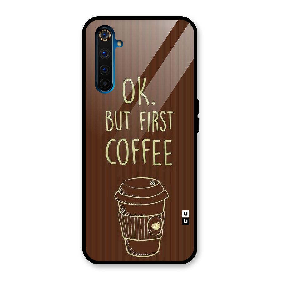 Coffee Stripes Glass Back Case for Realme 6 Pro