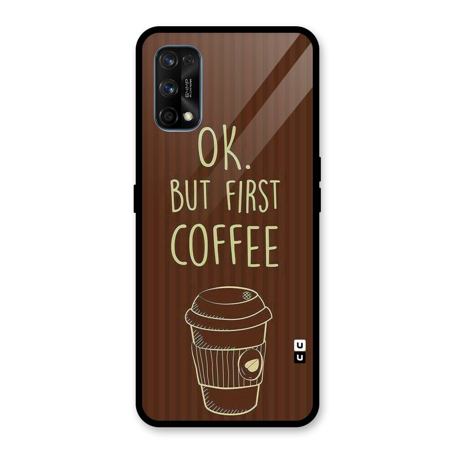 Coffee Stripes Glass Back Case for Realme 7 Pro
