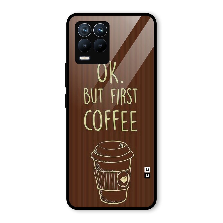 Coffee Stripes Glass Back Case for Realme 8