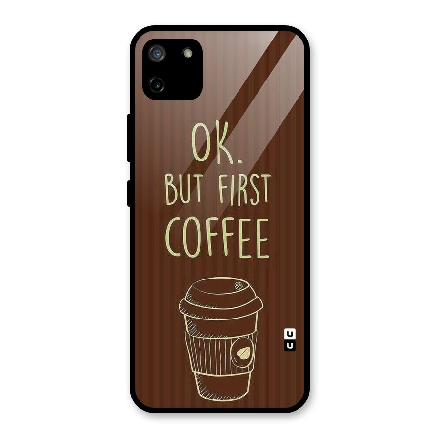 Coffee Stripes Glass Back Case for Realme C11