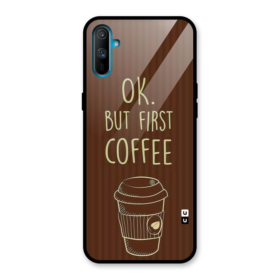 Coffee Stripes Glass Back Case for Realme C3