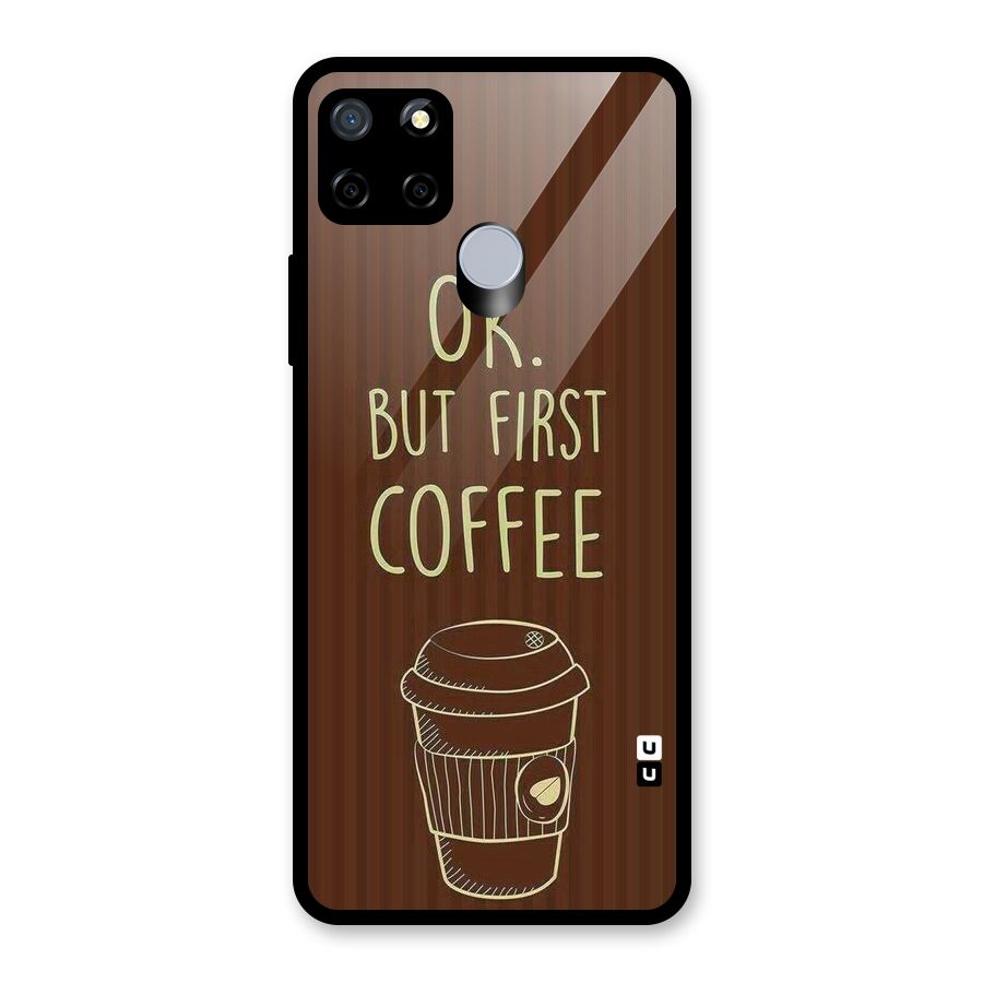 Coffee Stripes Glass Back Case for Realme Narzo 20