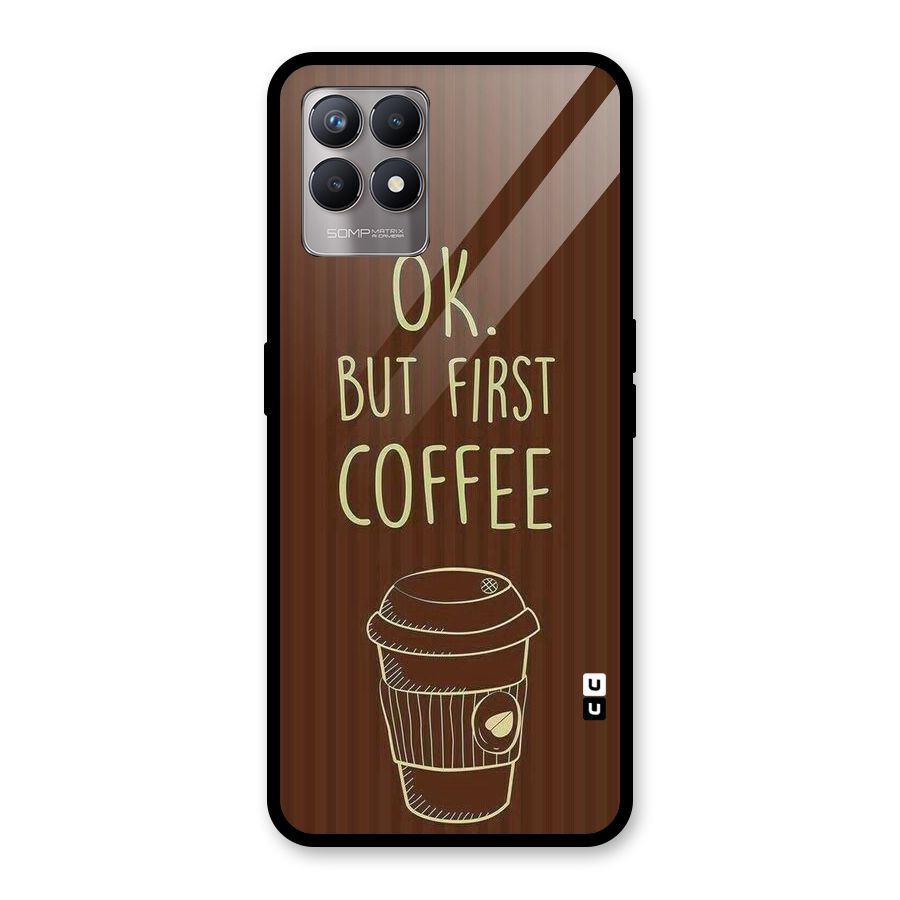 Coffee Stripes Glass Back Case for Realme Narzo 50