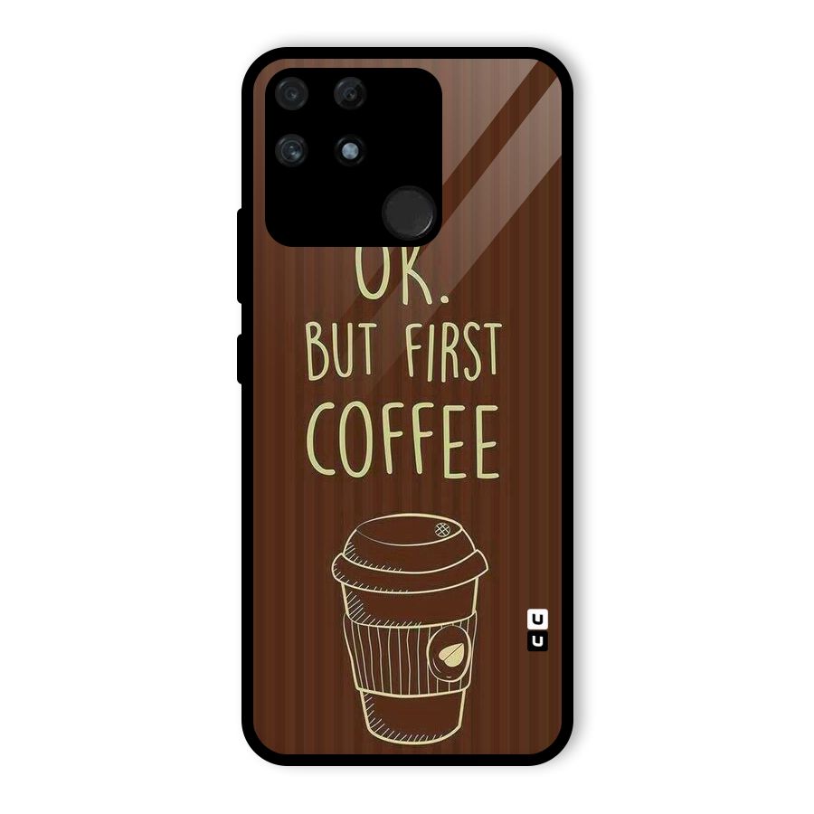 Coffee Stripes Glass Back Case for Realme Narzo 50A