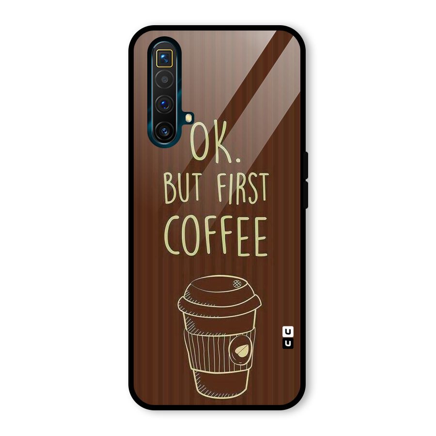 Coffee Stripes Glass Back Case for Realme X3