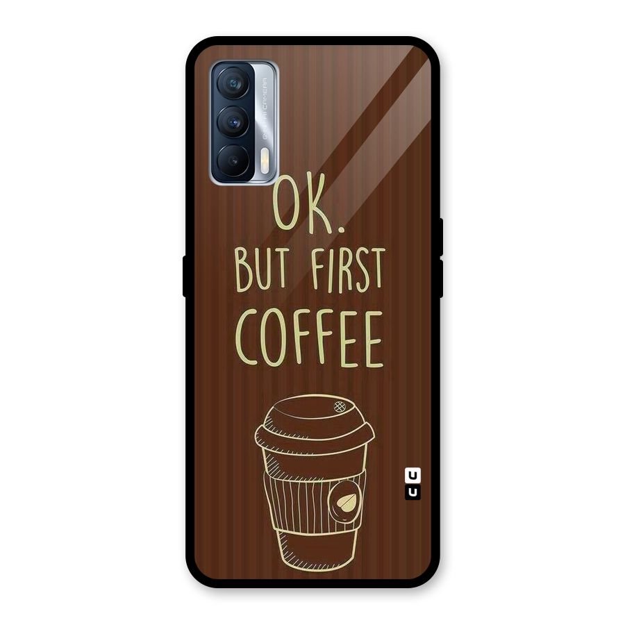 Coffee Stripes Glass Back Case for Realme X7