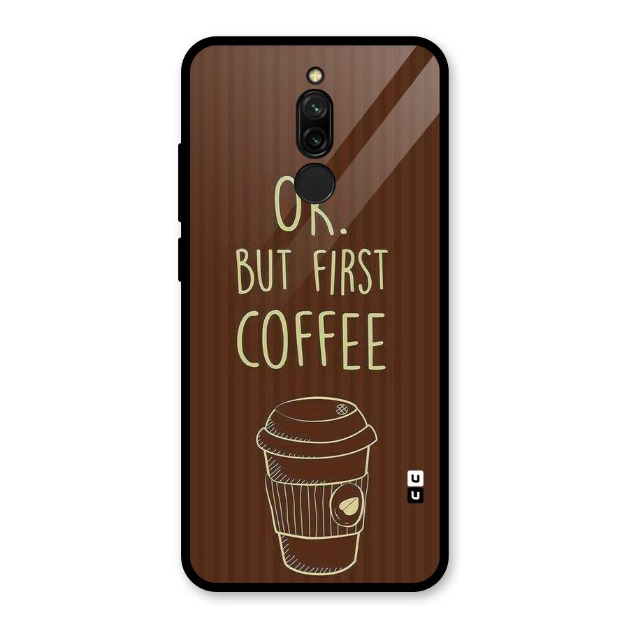 Coffee Stripes Glass Back Case for Redmi 8
