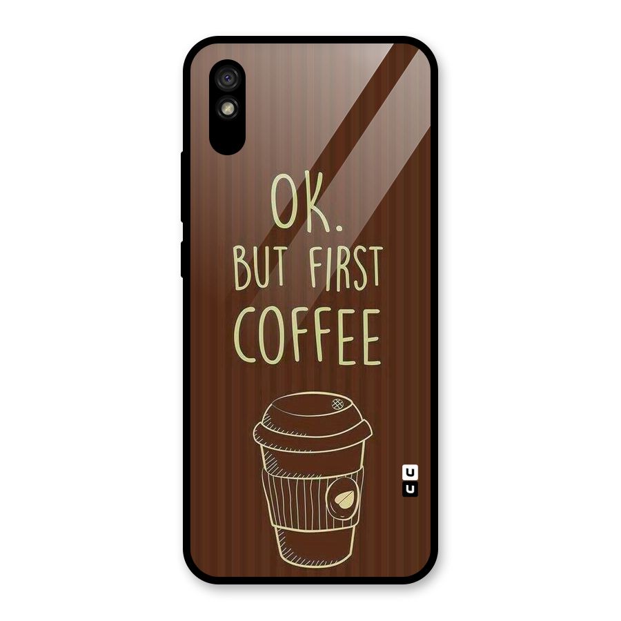 Coffee Stripes Glass Back Case for Redmi 9A