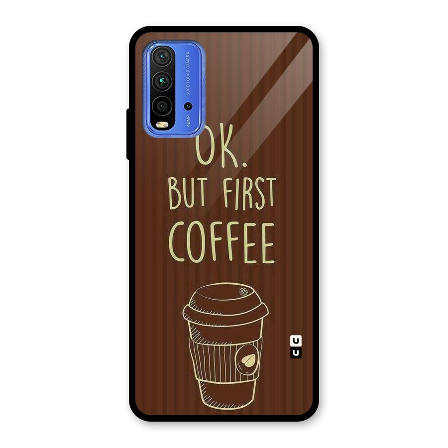 Coffee Stripes Glass Back Case for Redmi 9 Power