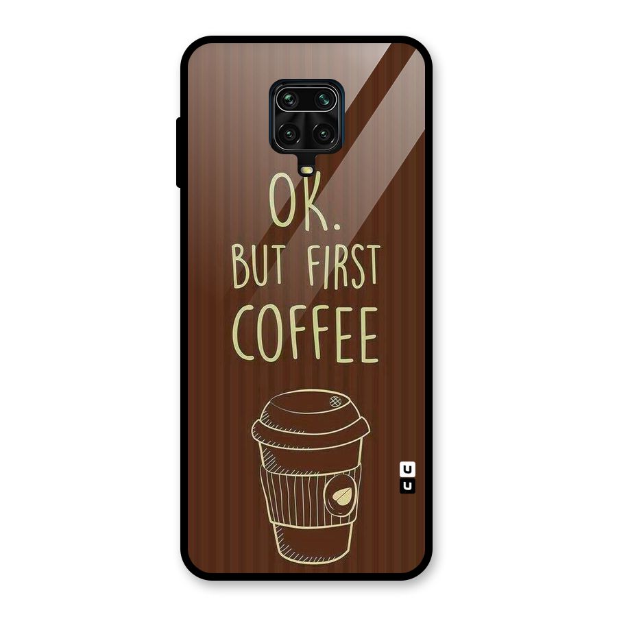 Coffee Stripes Glass Back Case for Redmi Note 9 Pro