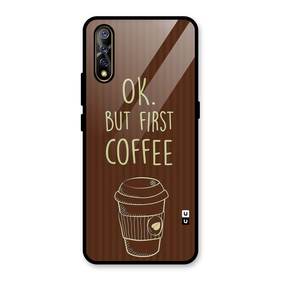 Coffee Stripes Glass Back Case for Vivo S1