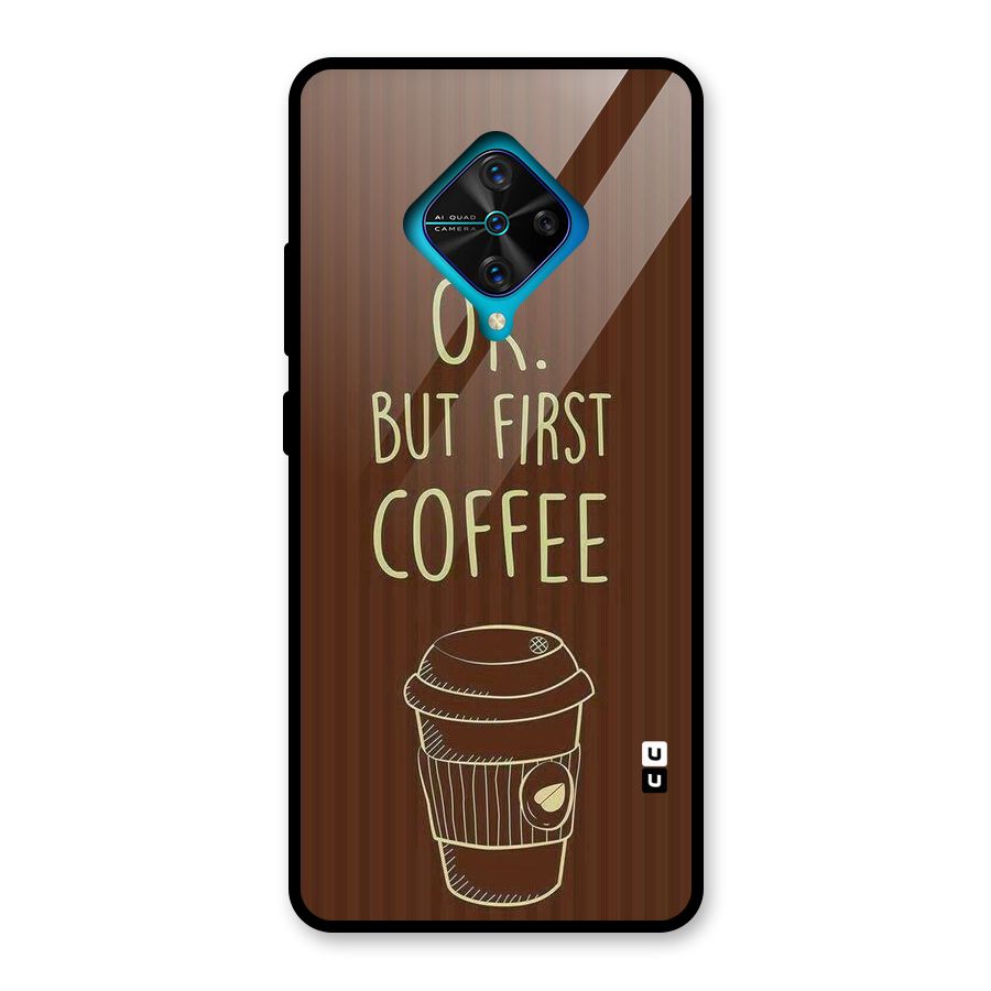 Coffee Stripes Glass Back Case for Vivo S1 Pro