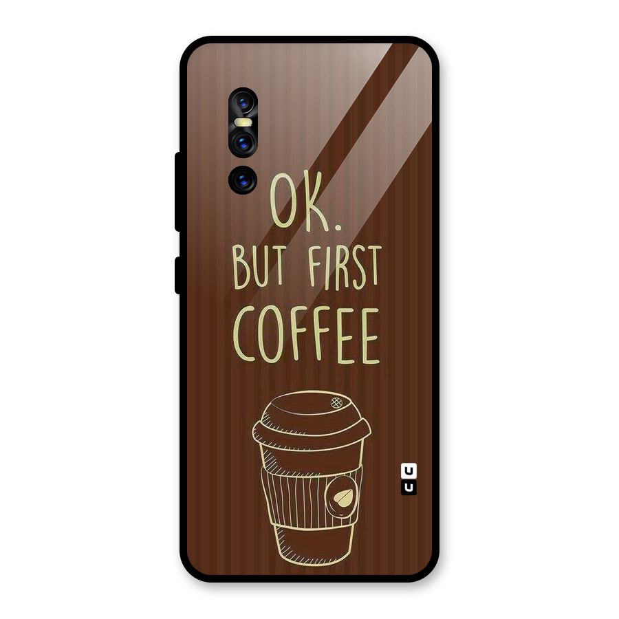 Coffee Stripes Glass Back Case for Vivo V15 Pro
