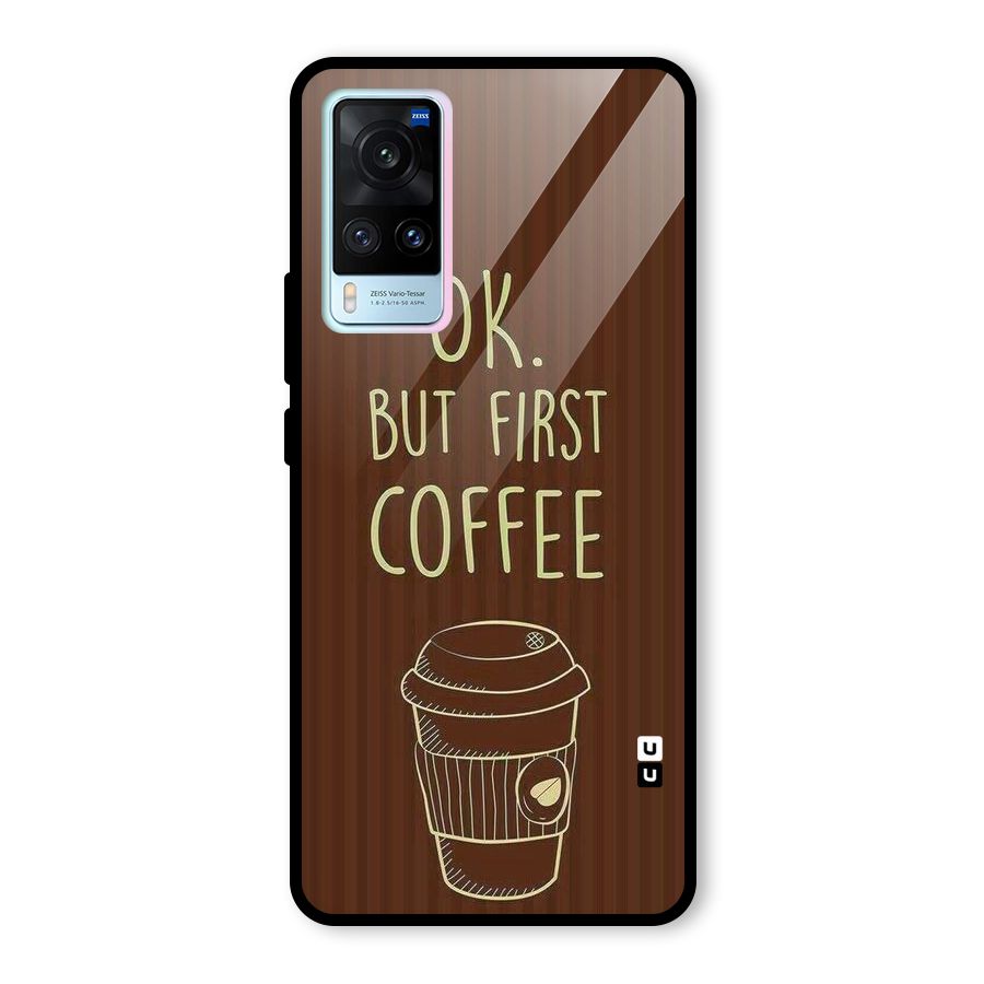 Coffee Stripes Glass Back Case for Vivo X60