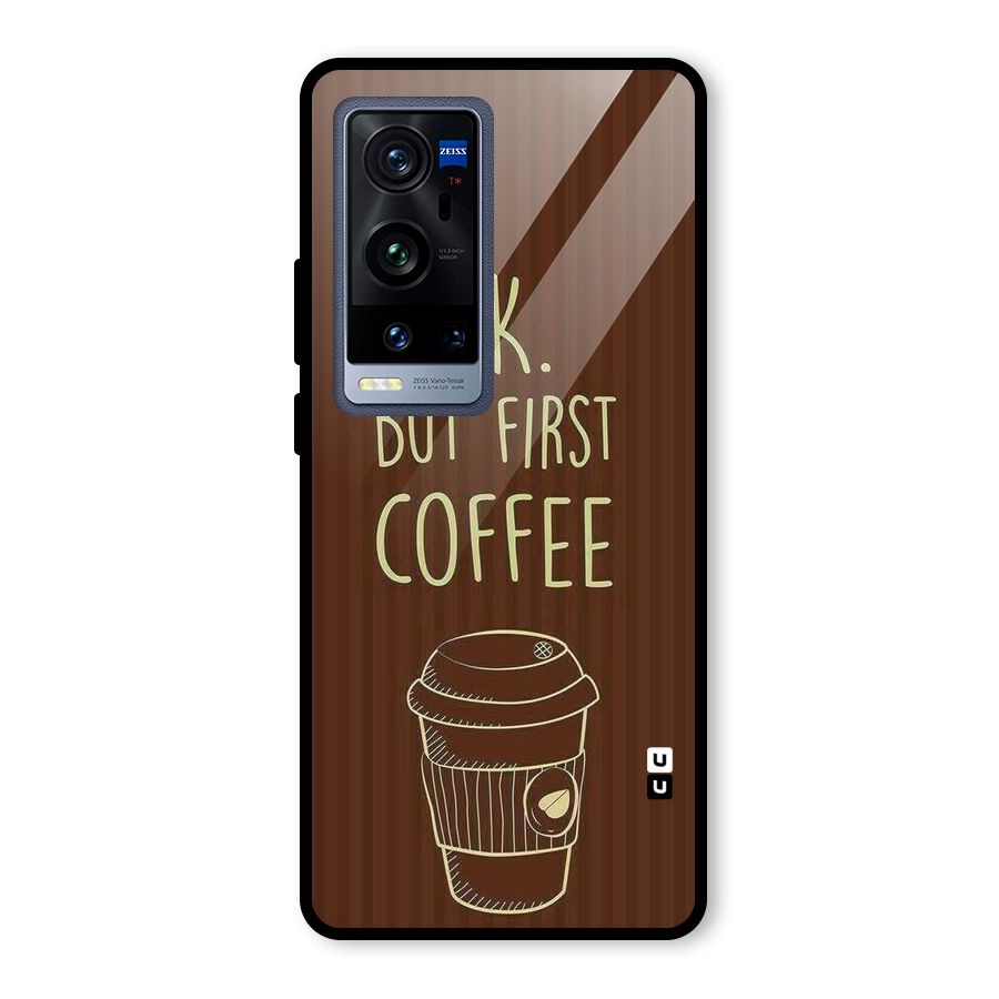 Coffee Stripes Glass Back Case for Vivo X60 Pro Plus