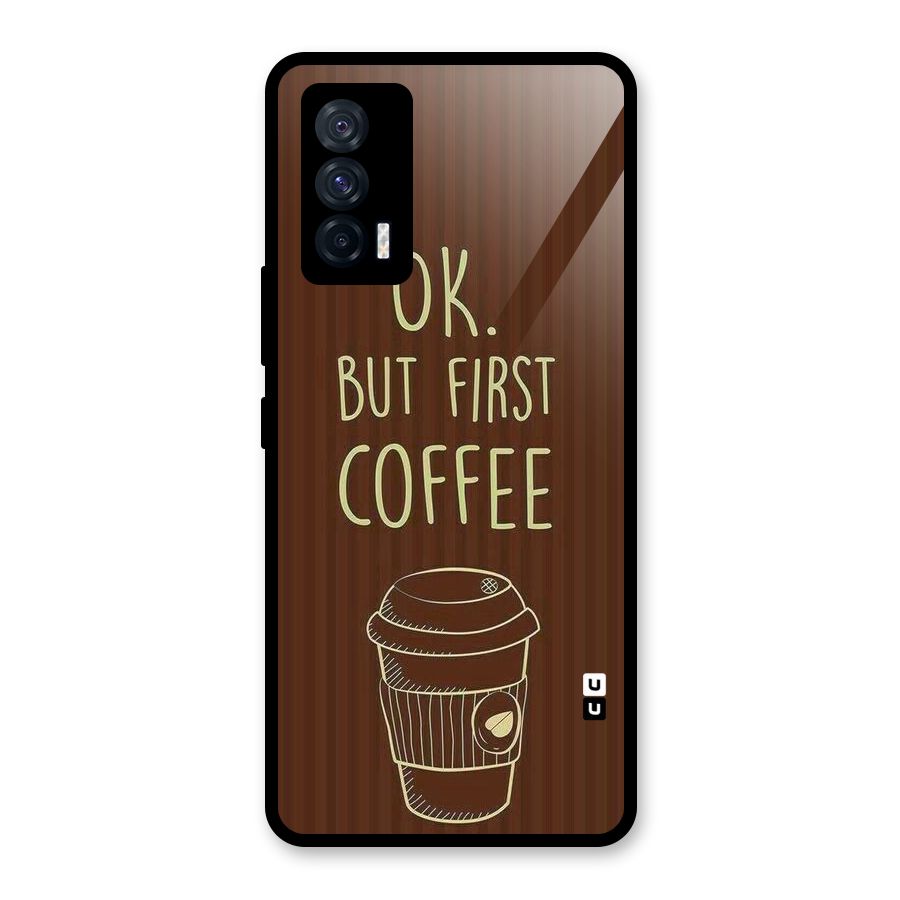 Coffee Stripes Glass Back Case for Vivo iQOO 7 5G