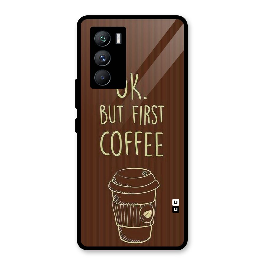 Coffee Stripes Glass Back Case for Vivo iQOO 9 SE