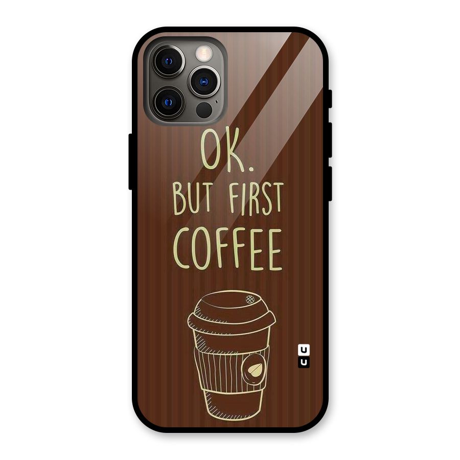 Coffee Stripes Glass Back Case for iPhone 12 Pro