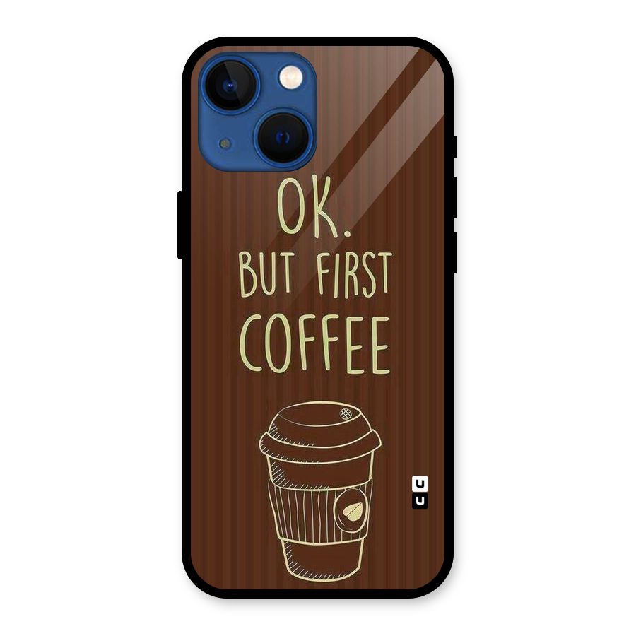 Coffee Stripes Glass Back Case for iPhone 13 Mini