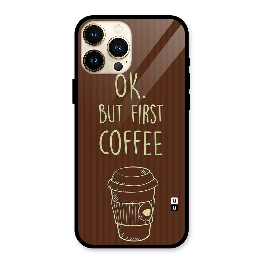 Coffee Stripes Glass Back Case for iPhone 13 Pro Max