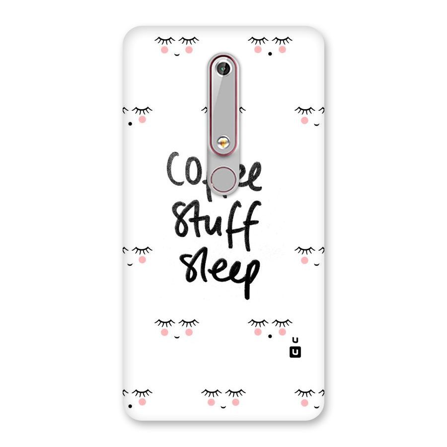 Coffee Stuff Sleep Back Case for Nokia 6.1