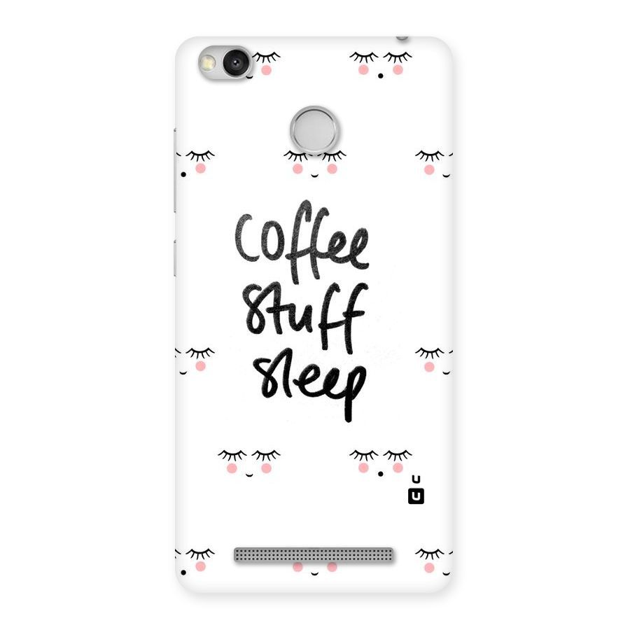 Coffee Stuff Sleep Back Case for Redmi 3S Prime