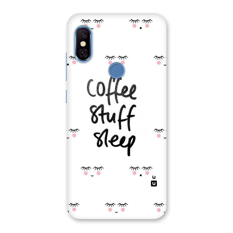 Coffee Stuff Sleep Back Case for Redmi Note 6 Pro