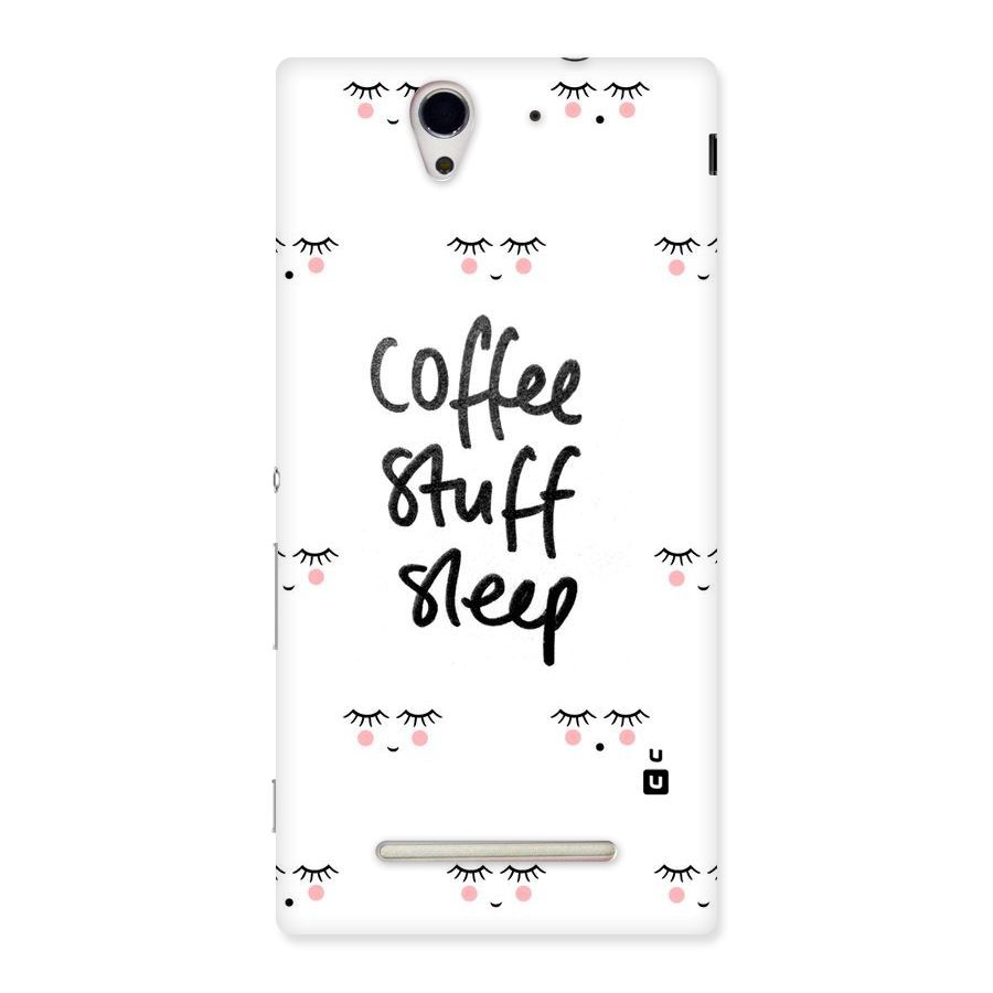 Coffee Stuff Sleep Back Case for Sony Xperia C3
