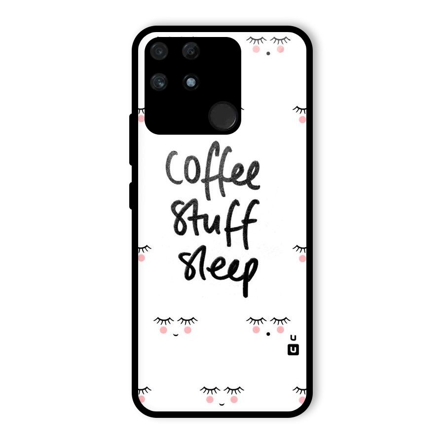 Coffee Stuff Sleep Glass Back Case for Realme Narzo 50A