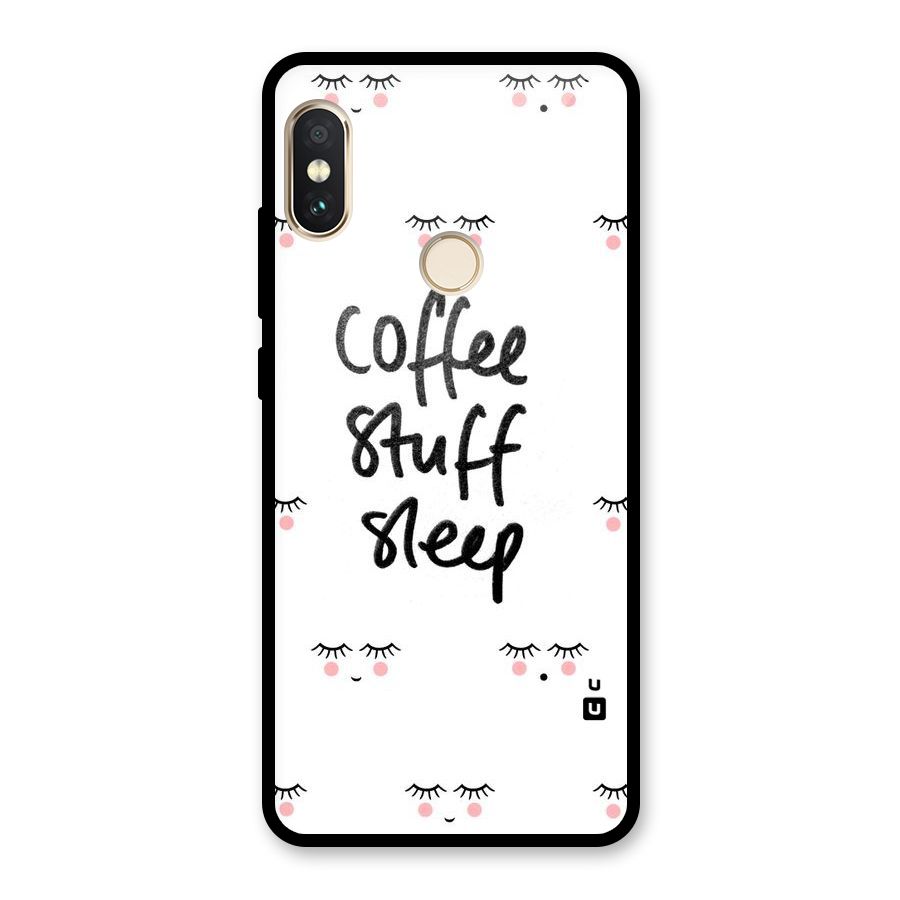 Coffee Stuff Sleep Glass Back Case for Redmi Note 5 Pro