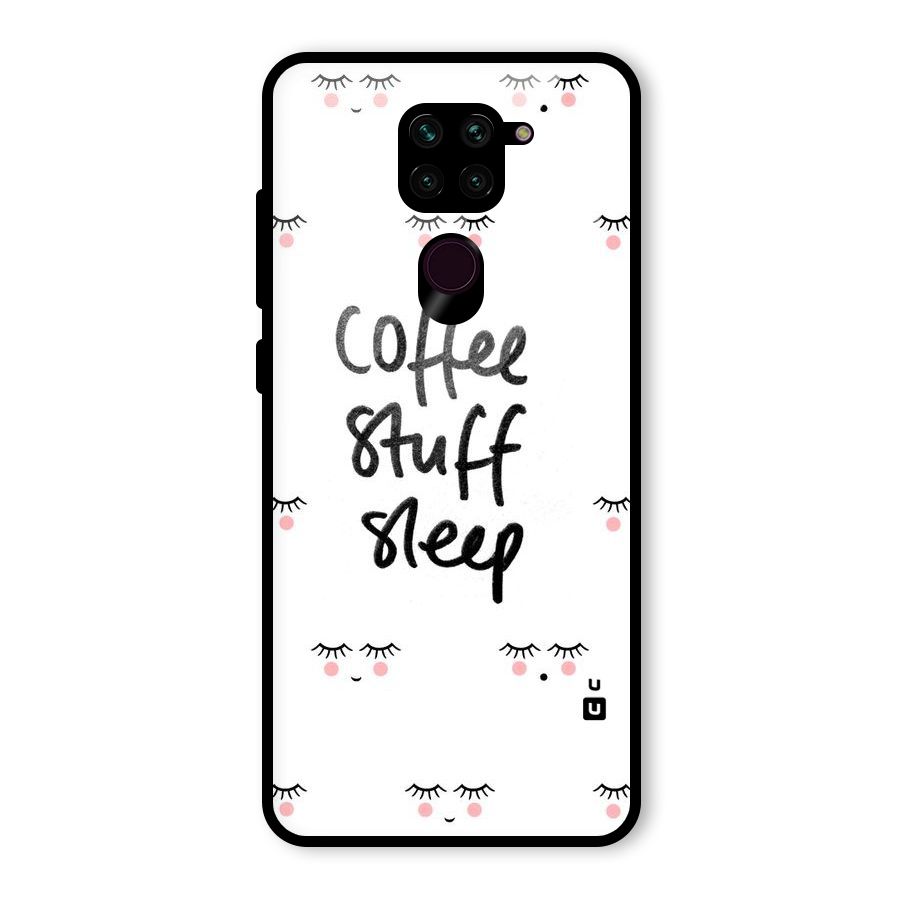 Coffee Stuff Sleep Glass Back Case for Redmi Note 9