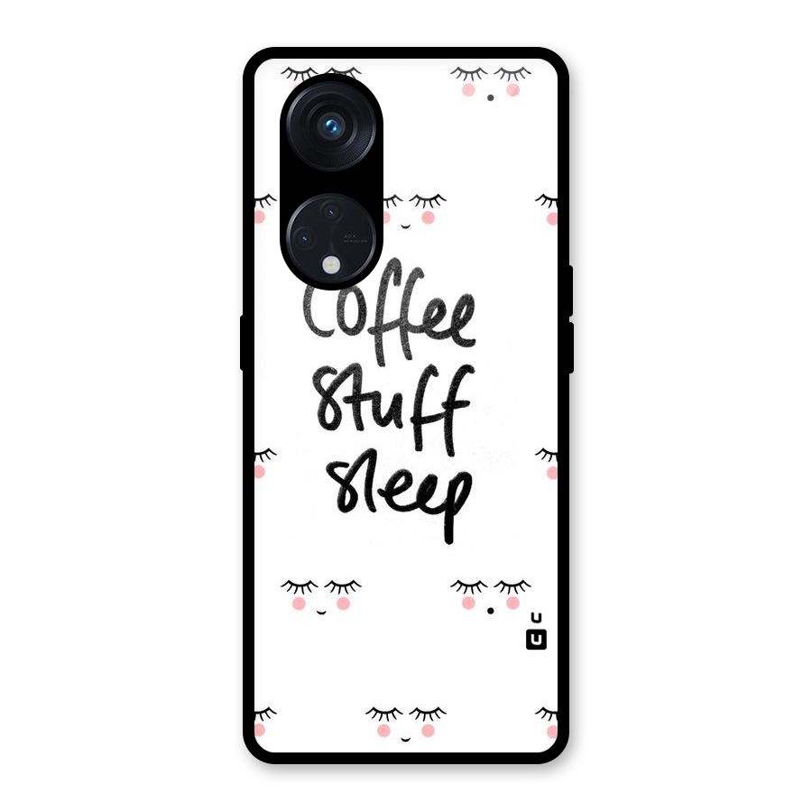 Coffee Stuff Sleep Glass Back Case for Reno8 T 5G