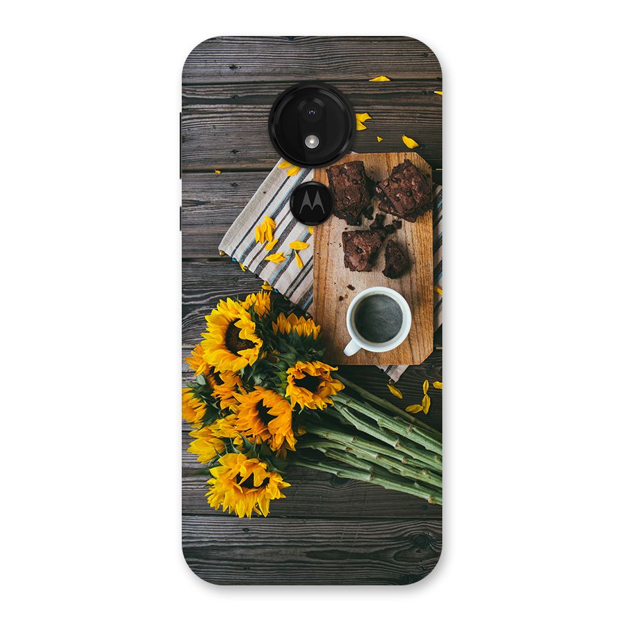 Coffee and Flowers Back Case for Moto G7 Power
