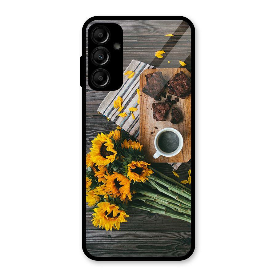 Coffee and Flowers Glass Back Case for Galaxy A14 5G