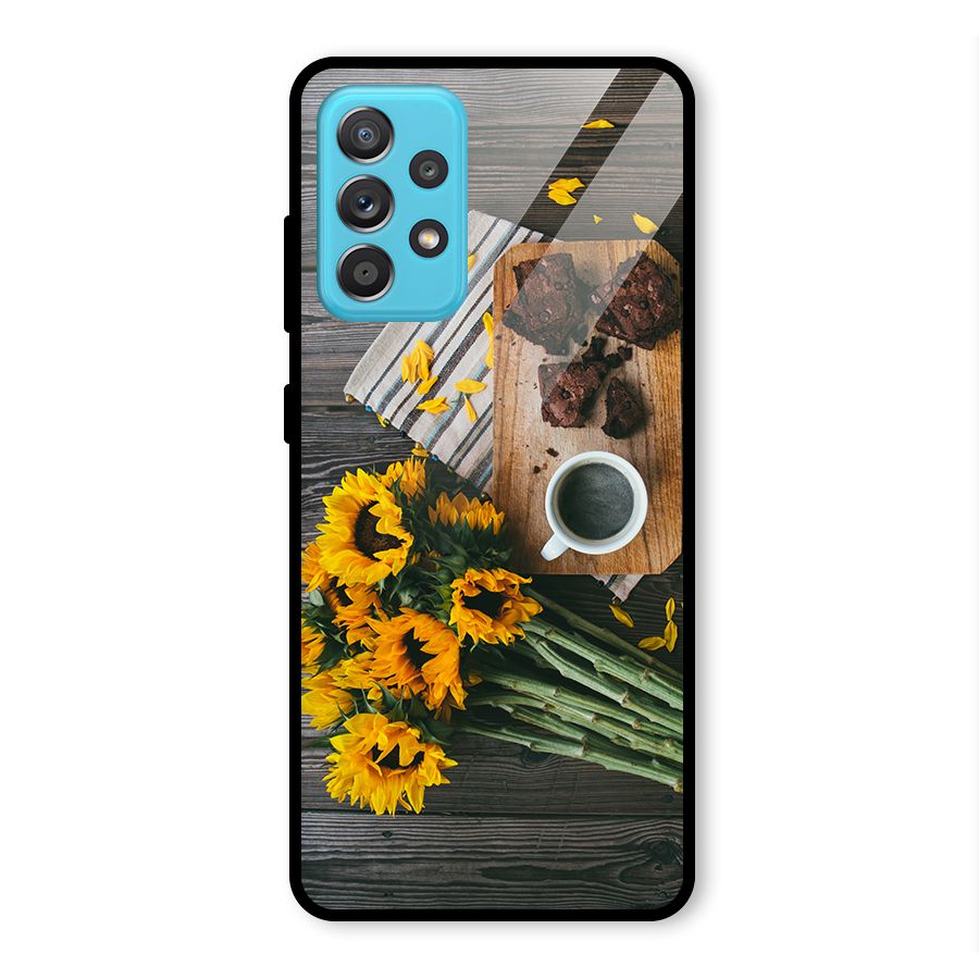 Coffee and Flowers Glass Back Case for Galaxy A52s 5G