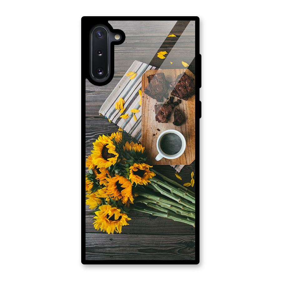 Coffee and Flowers Glass Back Case for Galaxy Note 10