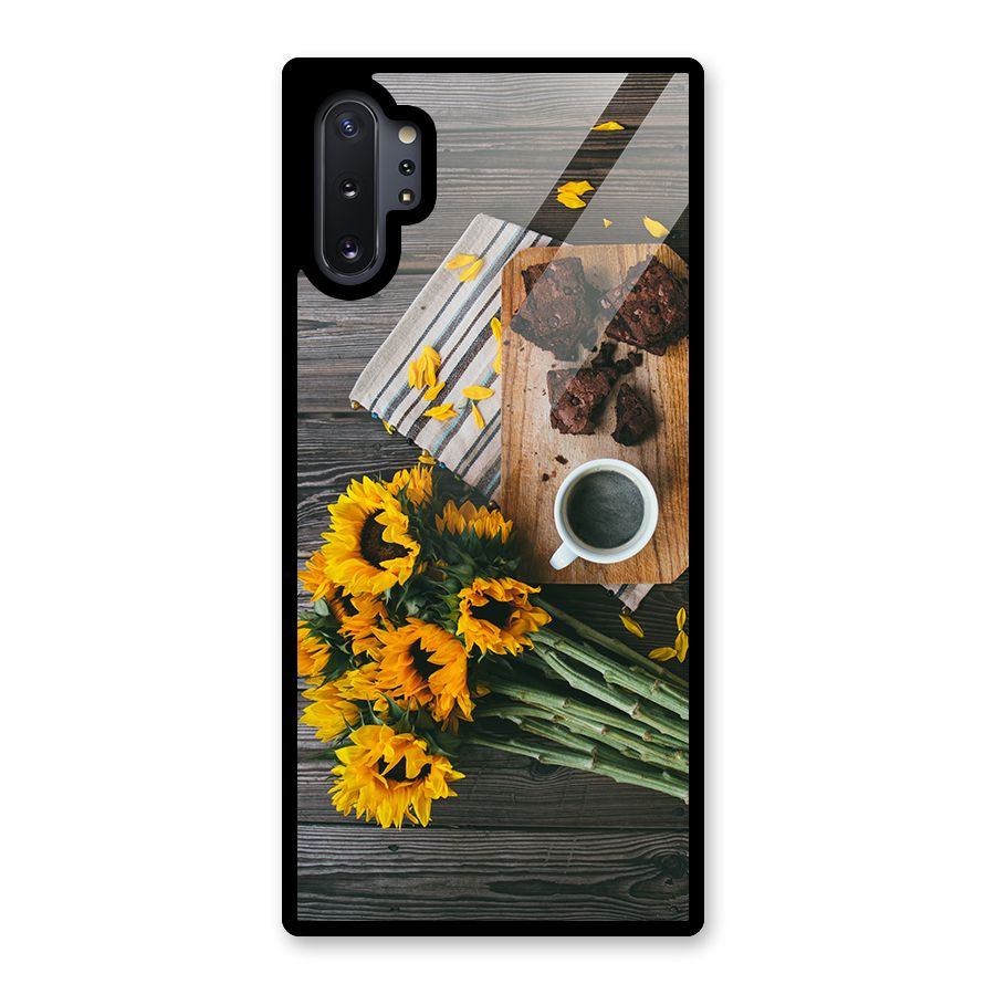 Coffee and Flowers Glass Back Case for Galaxy Note 10 Plus