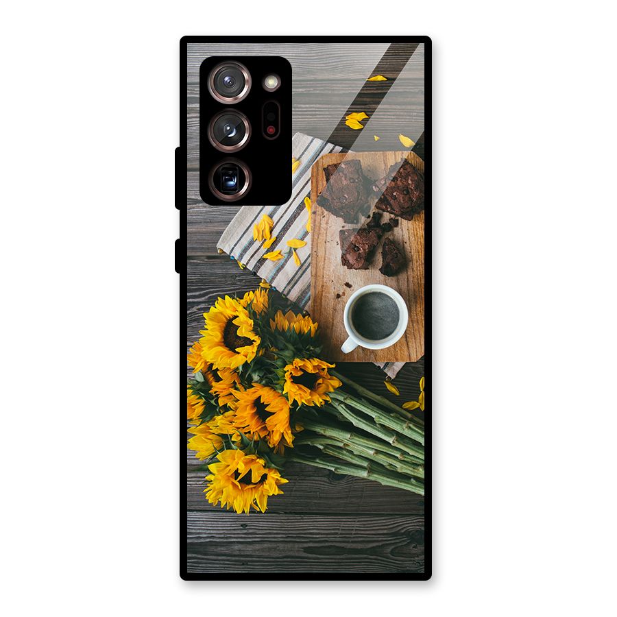 Coffee and Flowers Glass Back Case for Galaxy Note 20 Ultra